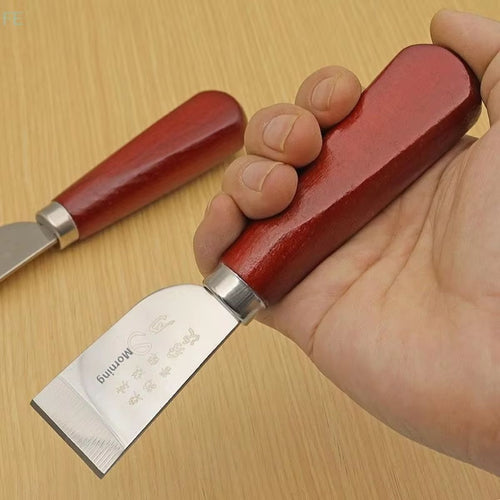 Professional Leather Skiving Knife with Wooden Handle